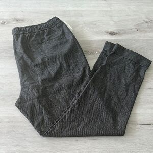 Open Edit Nordstrom Cropped Pull On Pants Black Houndstooth L NWT